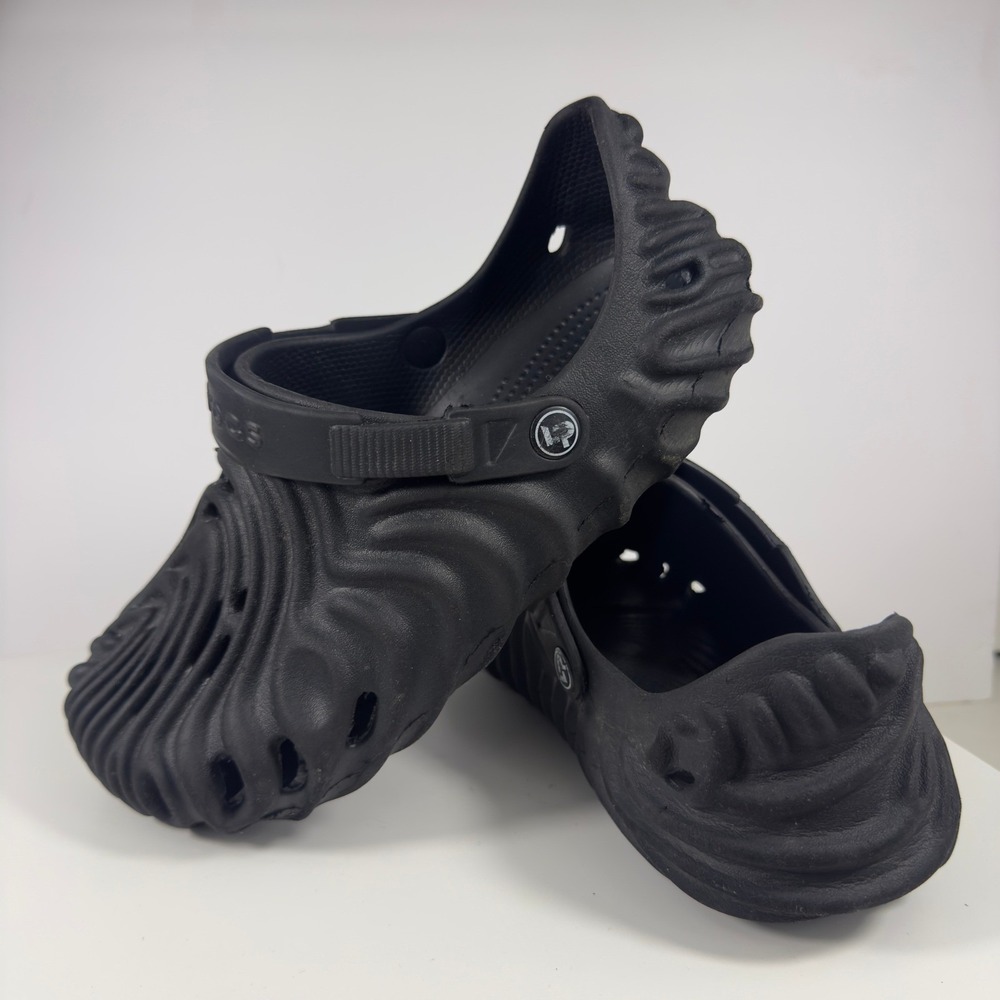 Crocs Salehe Bembury Pollex Clog Sasquatch Mens Size 11 Black Fingerprint Mules